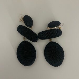 Elegant Black Woven Earrings